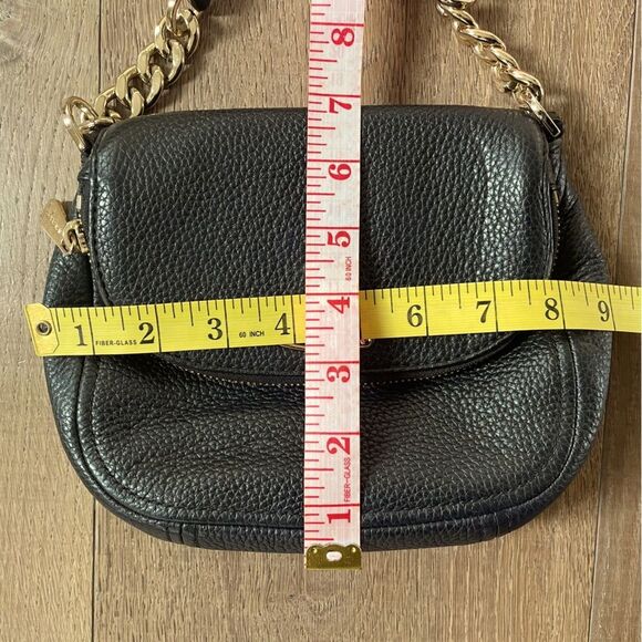 Michael Kors Black Leather Women's Crossbody Purse Bag - Picture 6 of 12